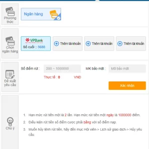 Tạo lệnh rút tiền Kubet