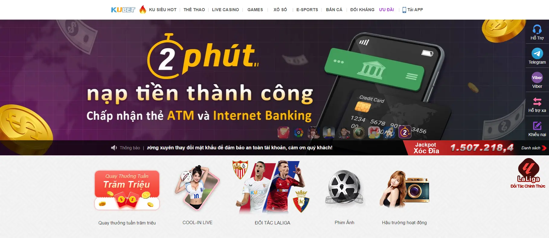 Giao diện chuyên nghiệp, hiện đại, dễ dàng sử dụng của Kubet